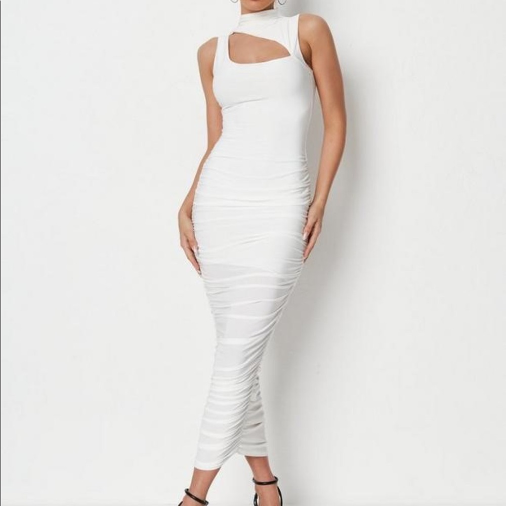 White cut of dress